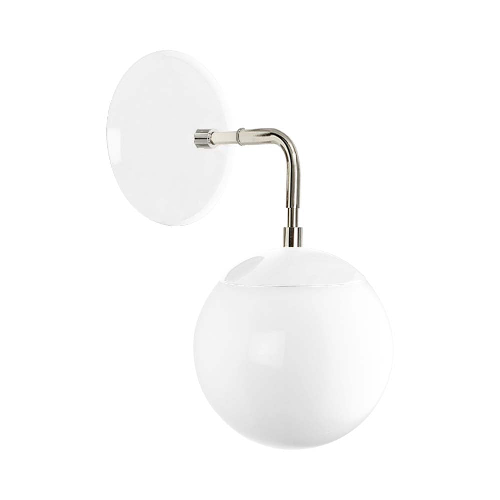 Nickel and white color Cap sconce 6" Dutton Brown lighting