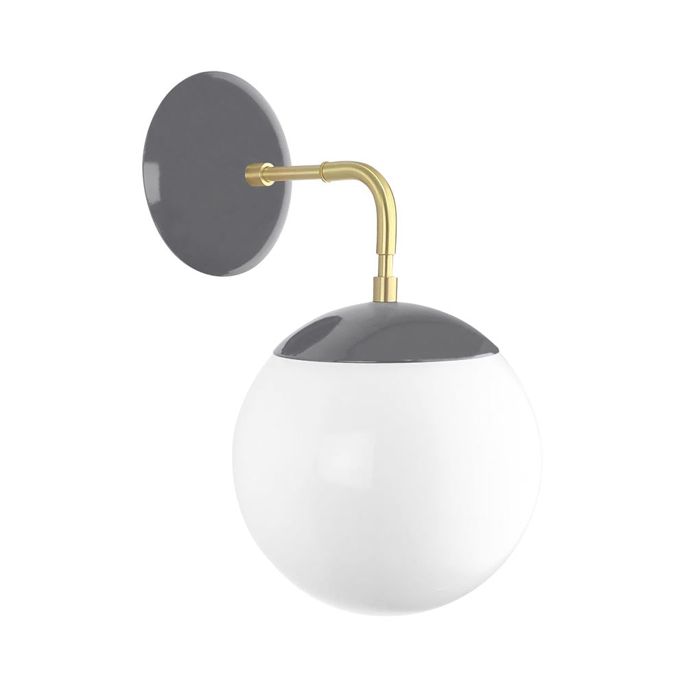 Brass and charcoal color Cap sconce 8" Dutton Brown lighting