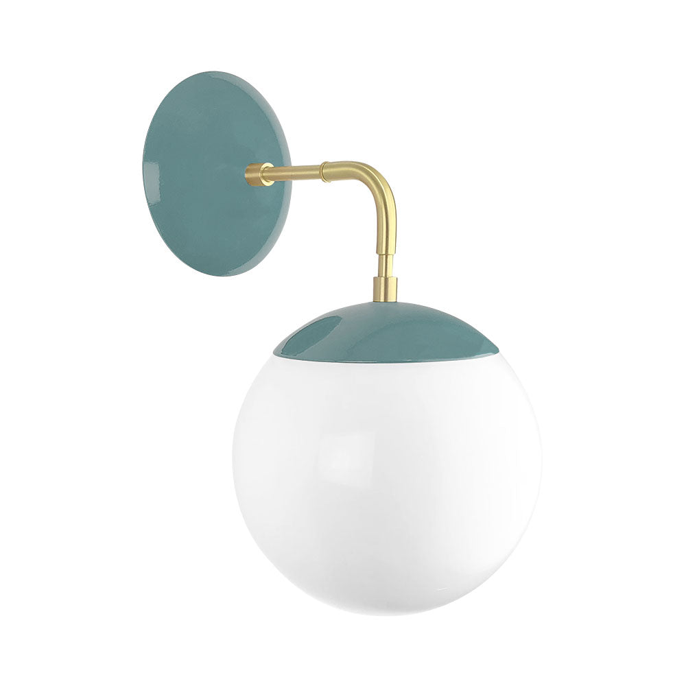 Brass and lagoon color Cap sconce 8" Dutton Brown lighting