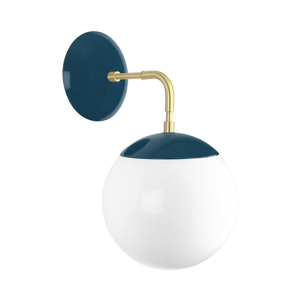 Brass and slate blue color Cap sconce 8" Dutton Brown lighting