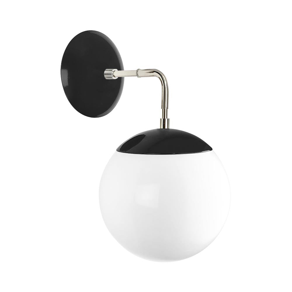 Nickel and black color Cap sconce 8" Dutton Brown lighting
