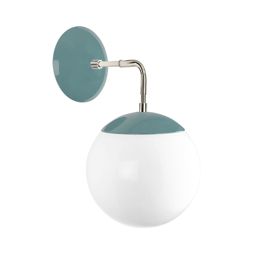 Nickel and python green color Cap sconce 8" Dutton Brown lighting