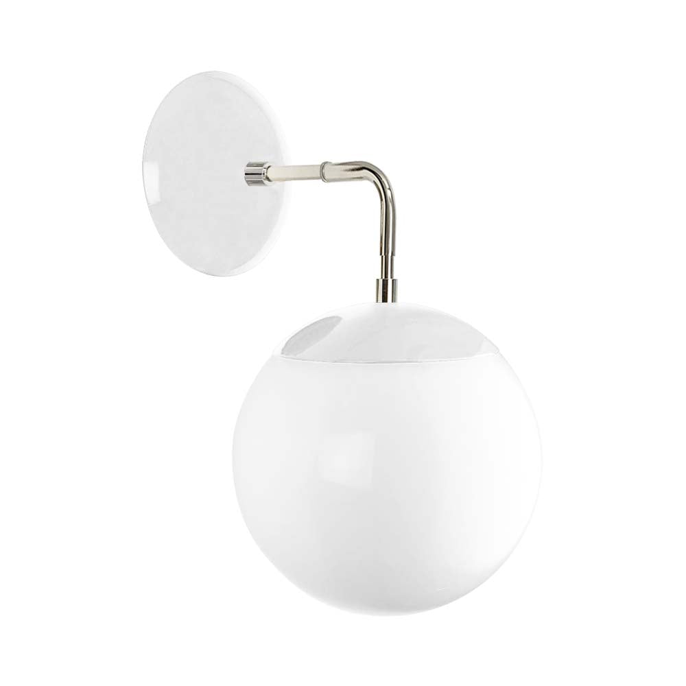 Nickel and chalk color Cap sconce 8" Dutton Brown lighting