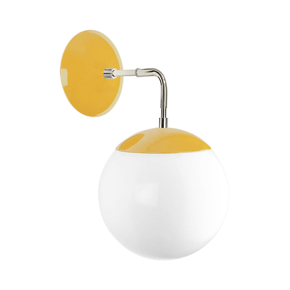 Nickel and ochre color Cap sconce 8" Dutton Brown lighting