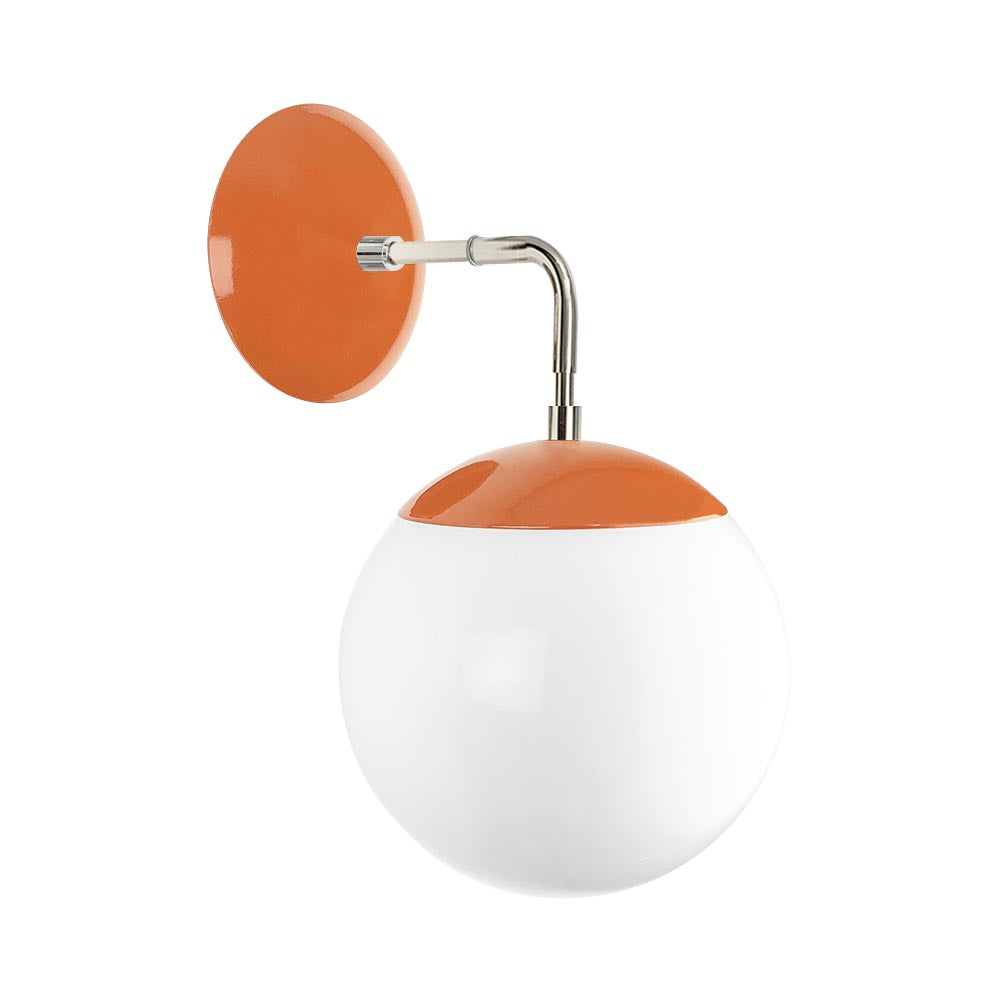 Nickel and orange color Cap sconce 8" Dutton Brown lighting