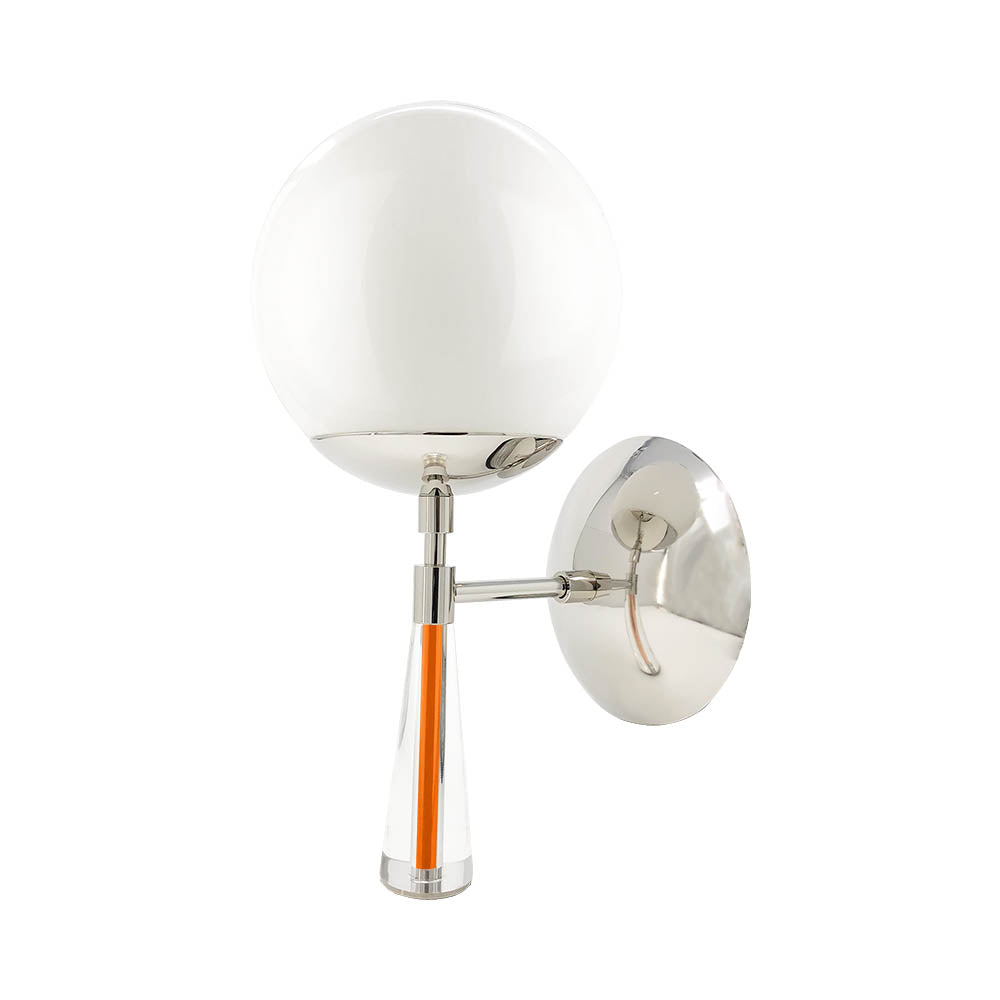 Nickel and orange color Carrera sconce Dutton Brown lighting