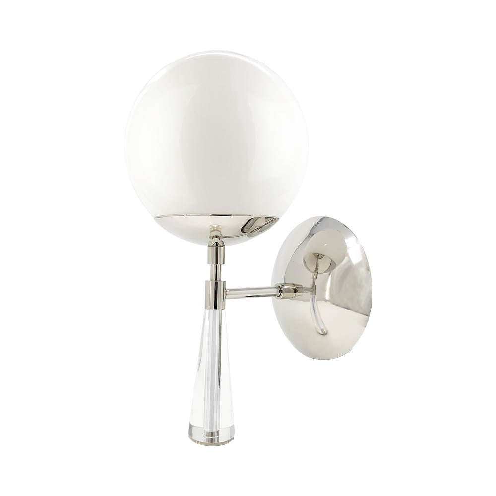 Nickel and white color Carrera sconce Dutton Brown lighting