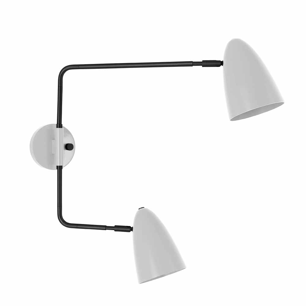 Black and chalk color Boom Double Swing Arm sconce Dutton Brown lighting