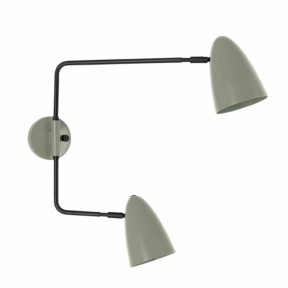 Black and spa color Boom Double Swing Arm sconce Dutton Brown lighting