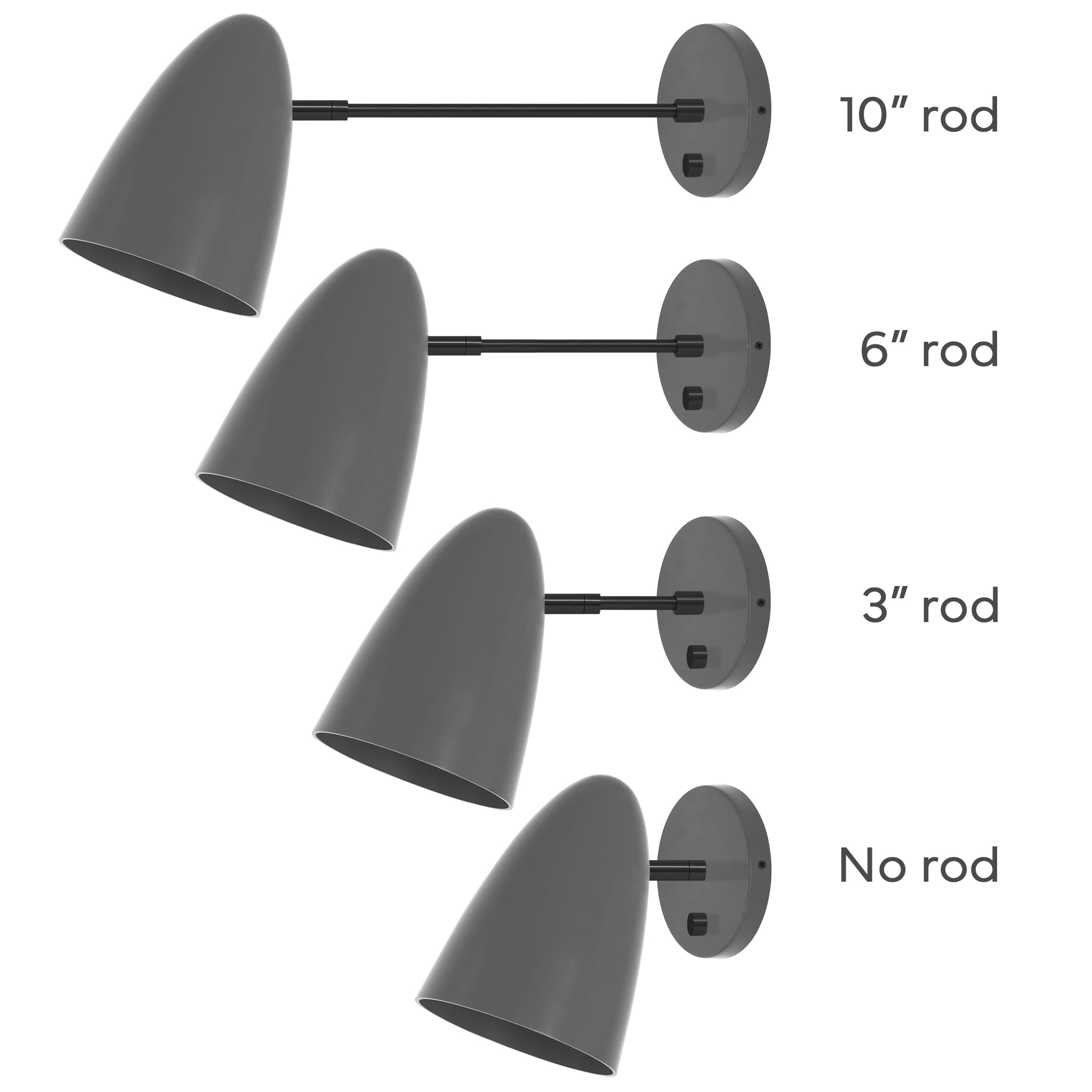 Color Boom sconce rod length comparisons Dutton Brown lighting