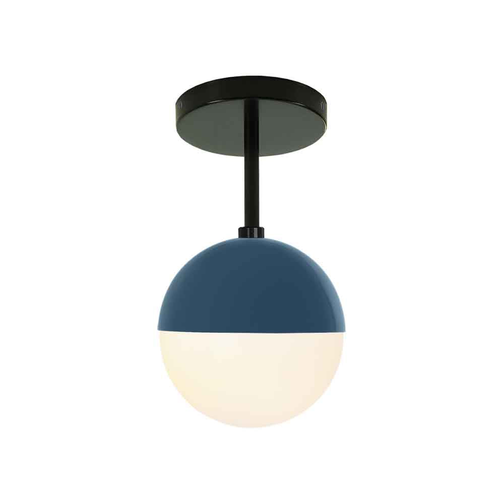 Black and slate blue color Lure flush mount 6" Dutton Brown lighting