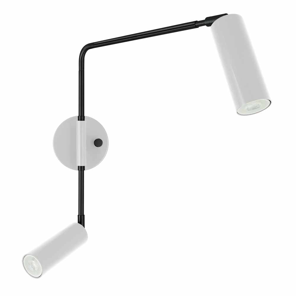 Black and chalk color Reader Double Swing Arm sconce Dutton Brown lighting