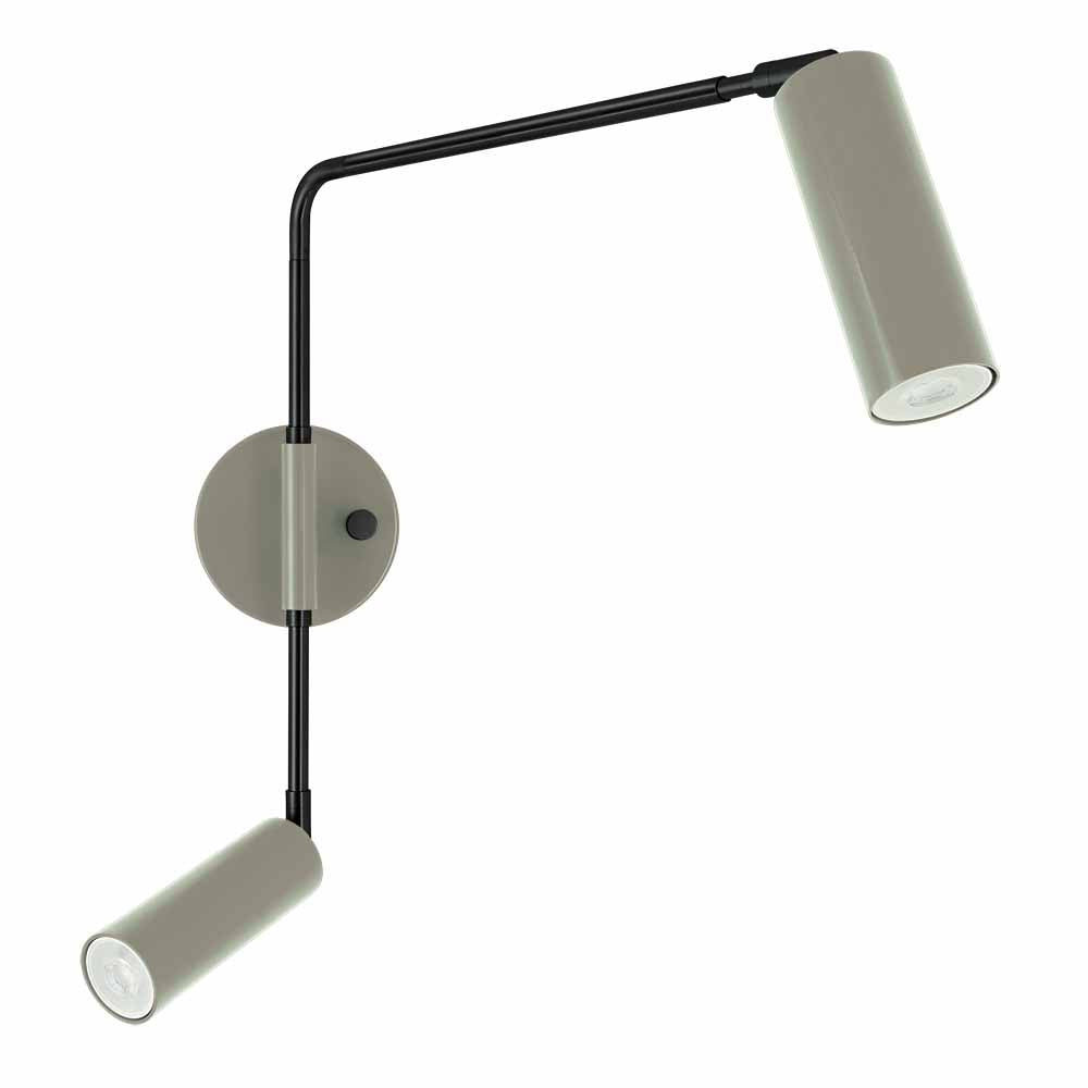 Black and spa color Reader Double Swing Arm sconce Dutton Brown lighting