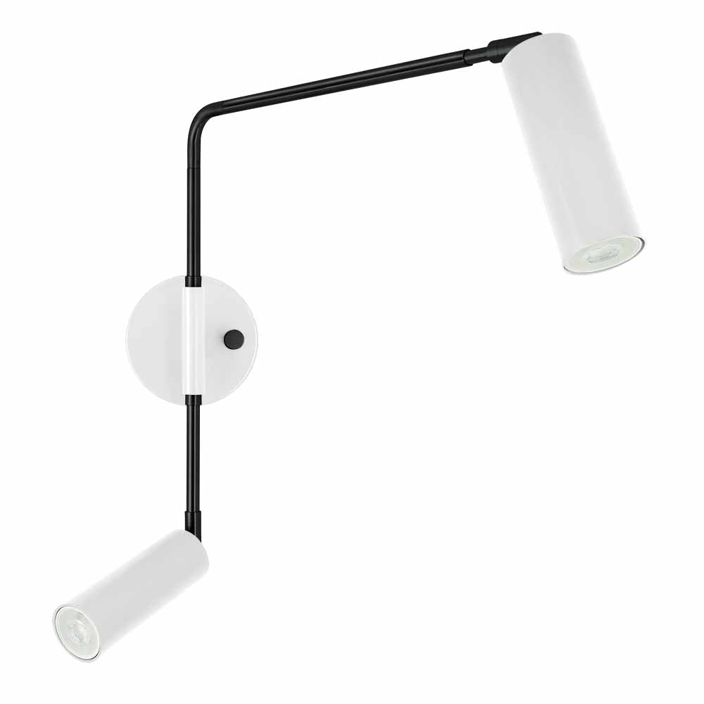 Black and white color Reader Double Swing Arm sconce Dutton Brown lighting