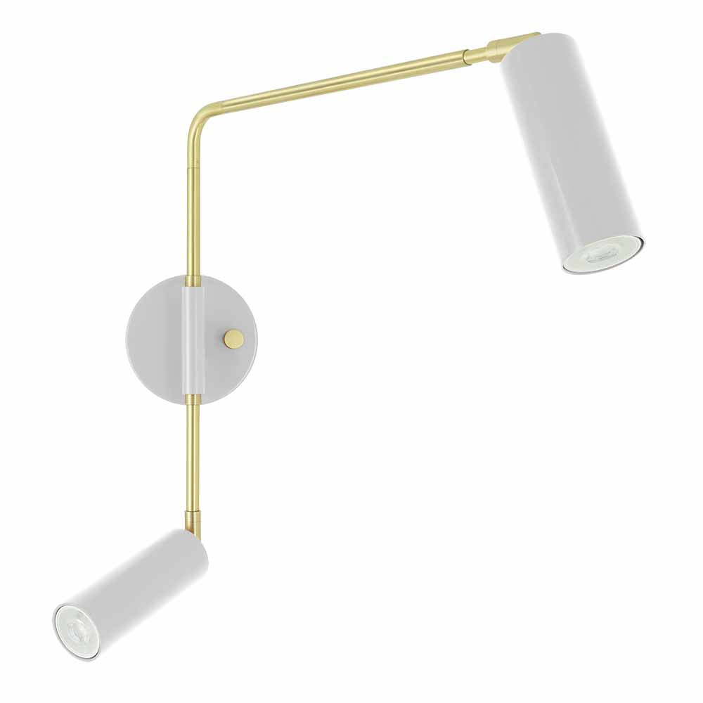 Brass and chalk color Reader Double Swing Arm sconce Dutton Brown lighting