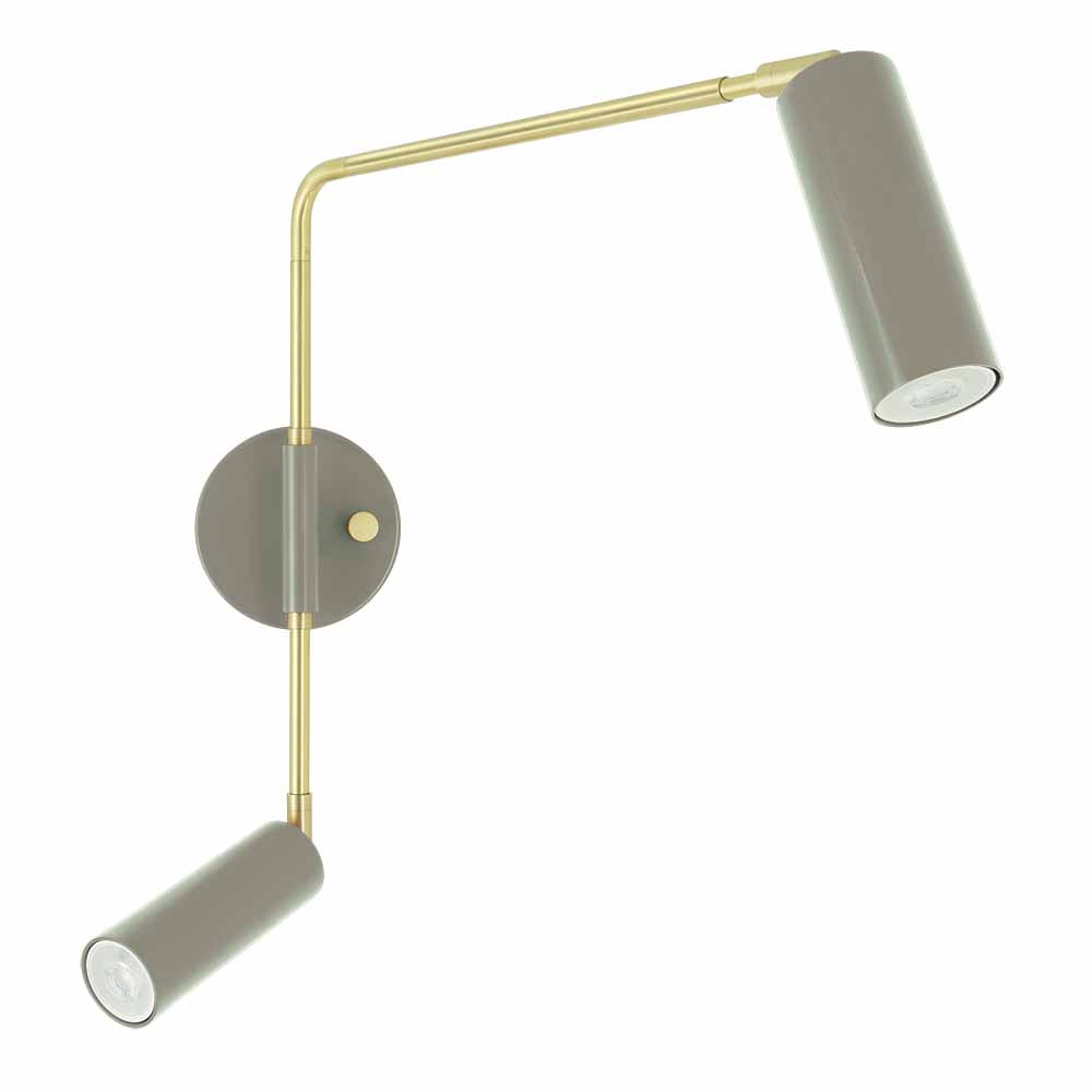 Brass and spa color Reader Double Swing Arm sconce Dutton Brown lighting