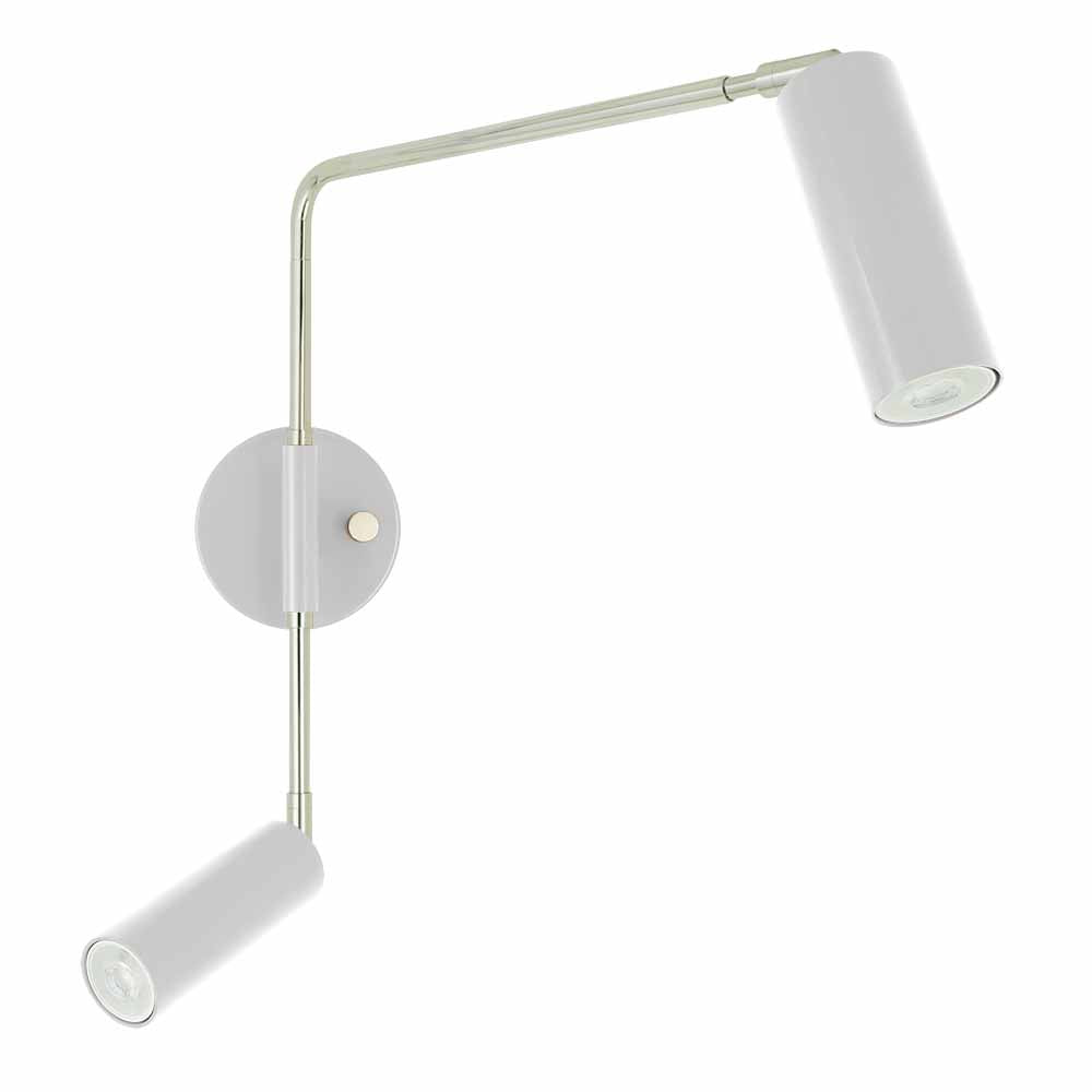 Nickel and chalk color Reader Double Swing Arm sconce Dutton Brown lighting