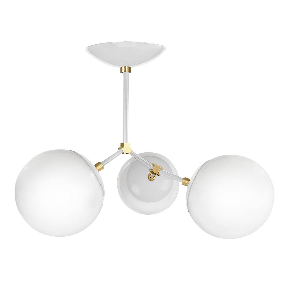 Brass and white color color Supreme flush mount Dutton Brown lighting