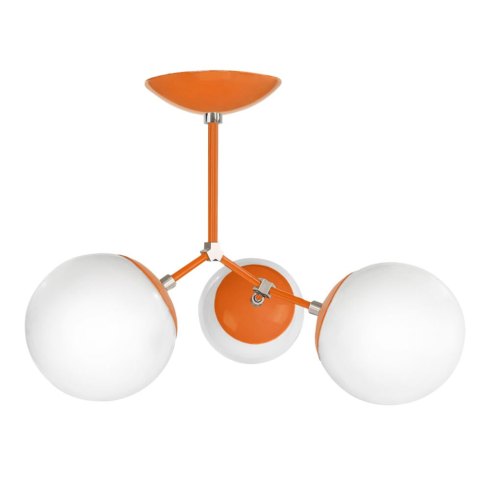 Nickel and orange color color Supreme flush mount Dutton Brown lighting