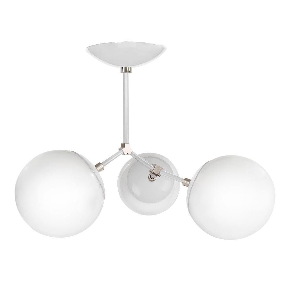 Nickel and white color color Supreme flush mount Dutton Brown lighting