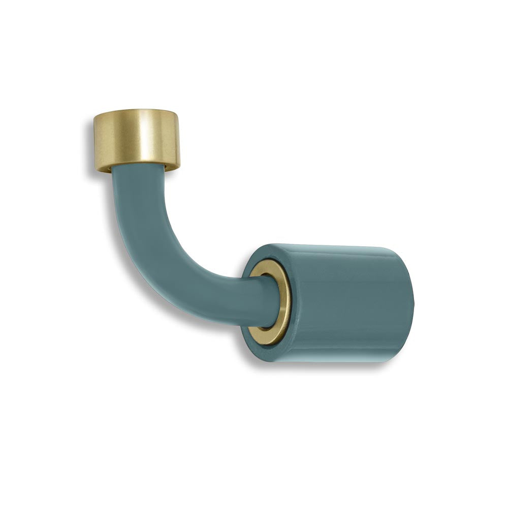 Brass and lagoon color Throne hook Dutton Brown hardware