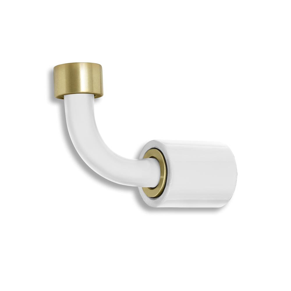Brass and white color Throne hook Dutton Brown hardware