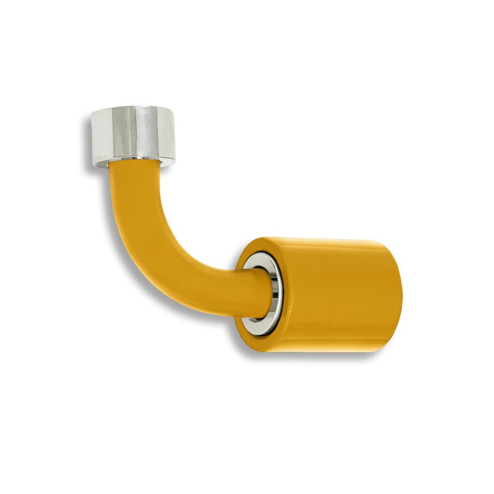 Nickel and ochre color Throne hook Dutton Brown hardware