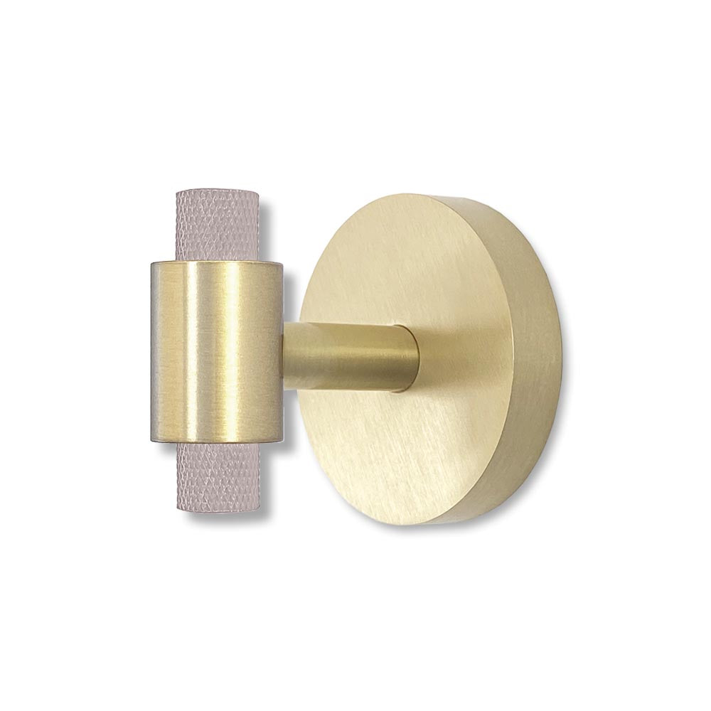 Brass and barely color Tux hook Dutton Brown hardware