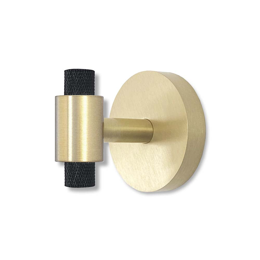 Brass and black color Tux hook Dutton Brown hardware