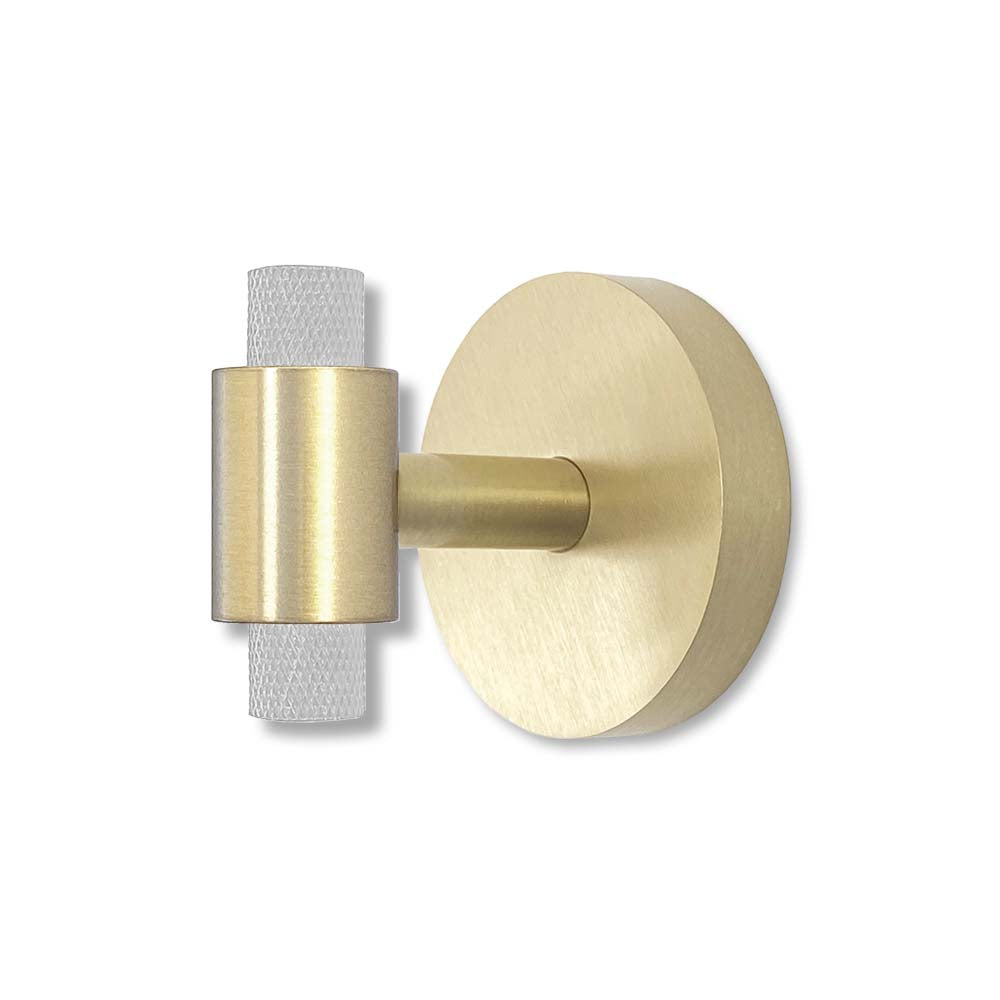 Brass and chalk color Tux hook Dutton Brown hardware