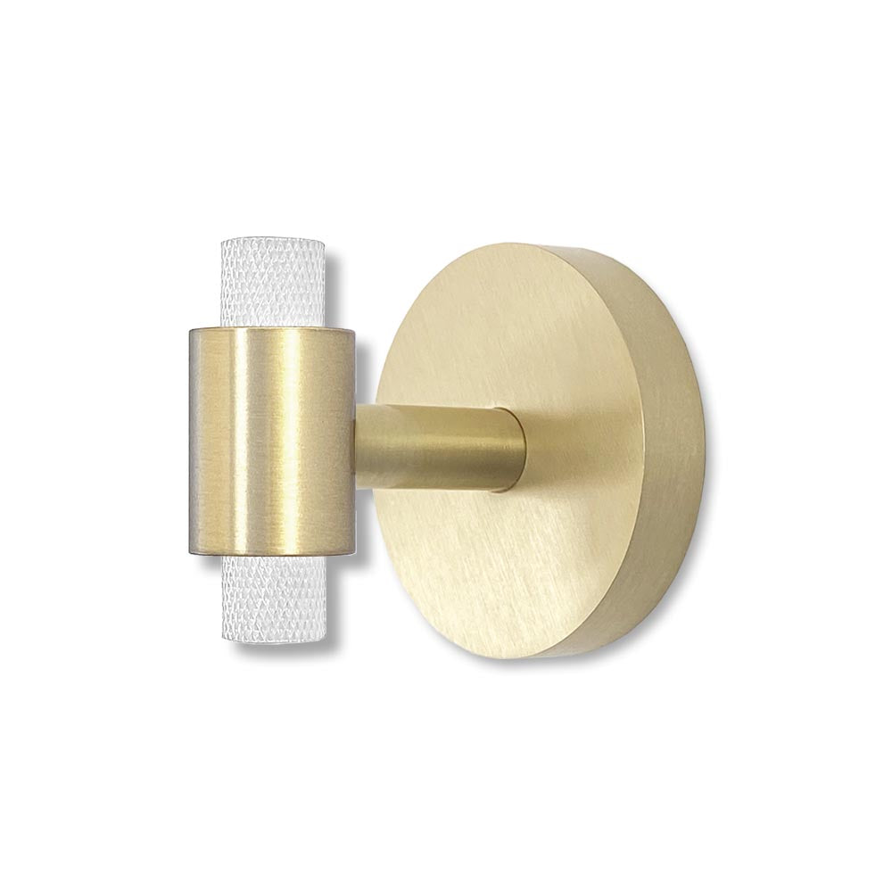 Brass and white color Tux hook Dutton Brown hardware