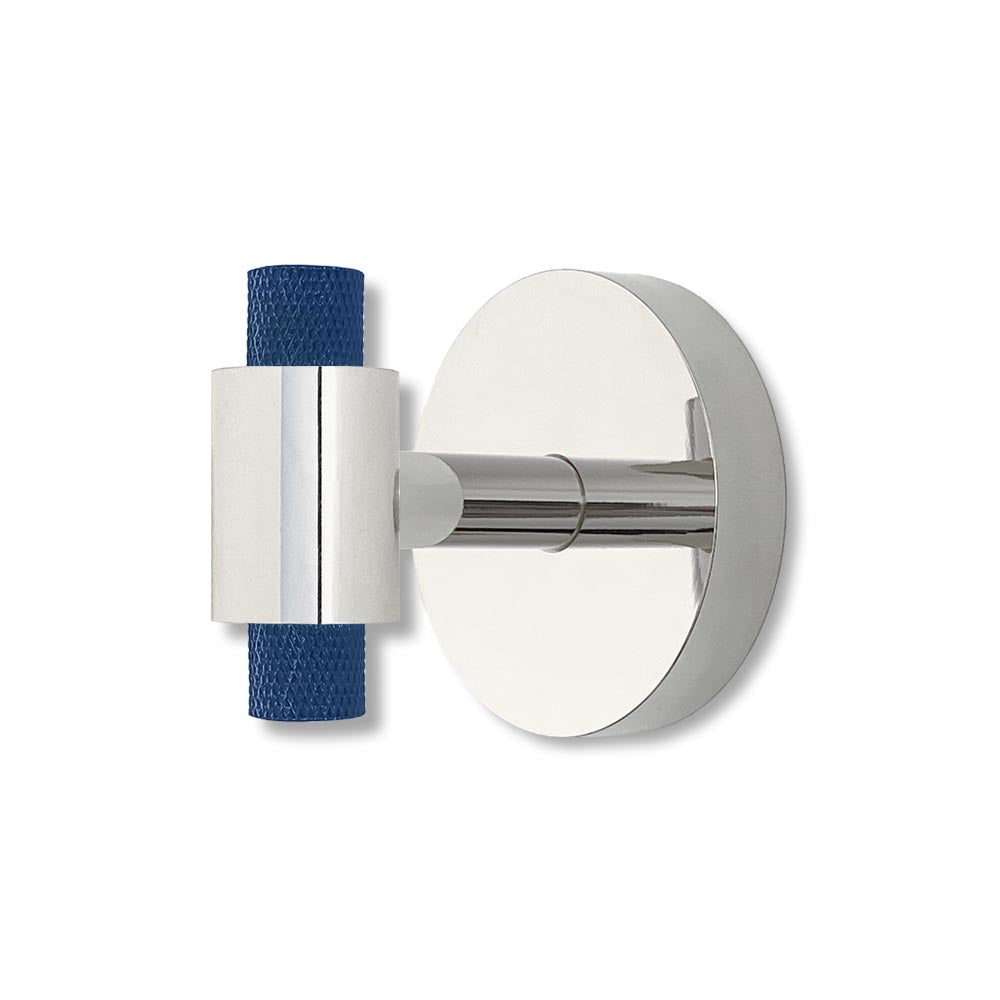 Nickel and cobalt color Tux hook Dutton Brown hardware