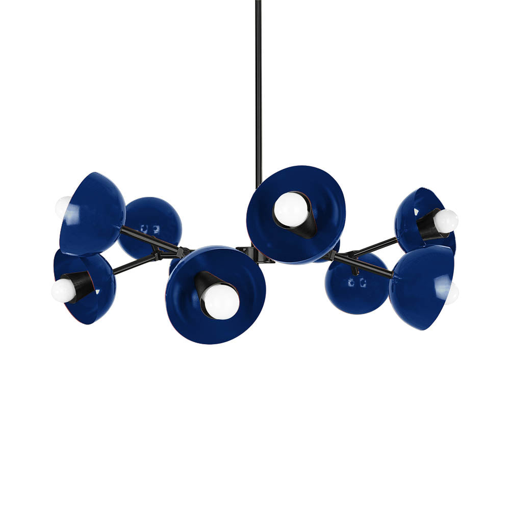Black and cobalt color Alegria chandelier 30" Dutton Brown lighting