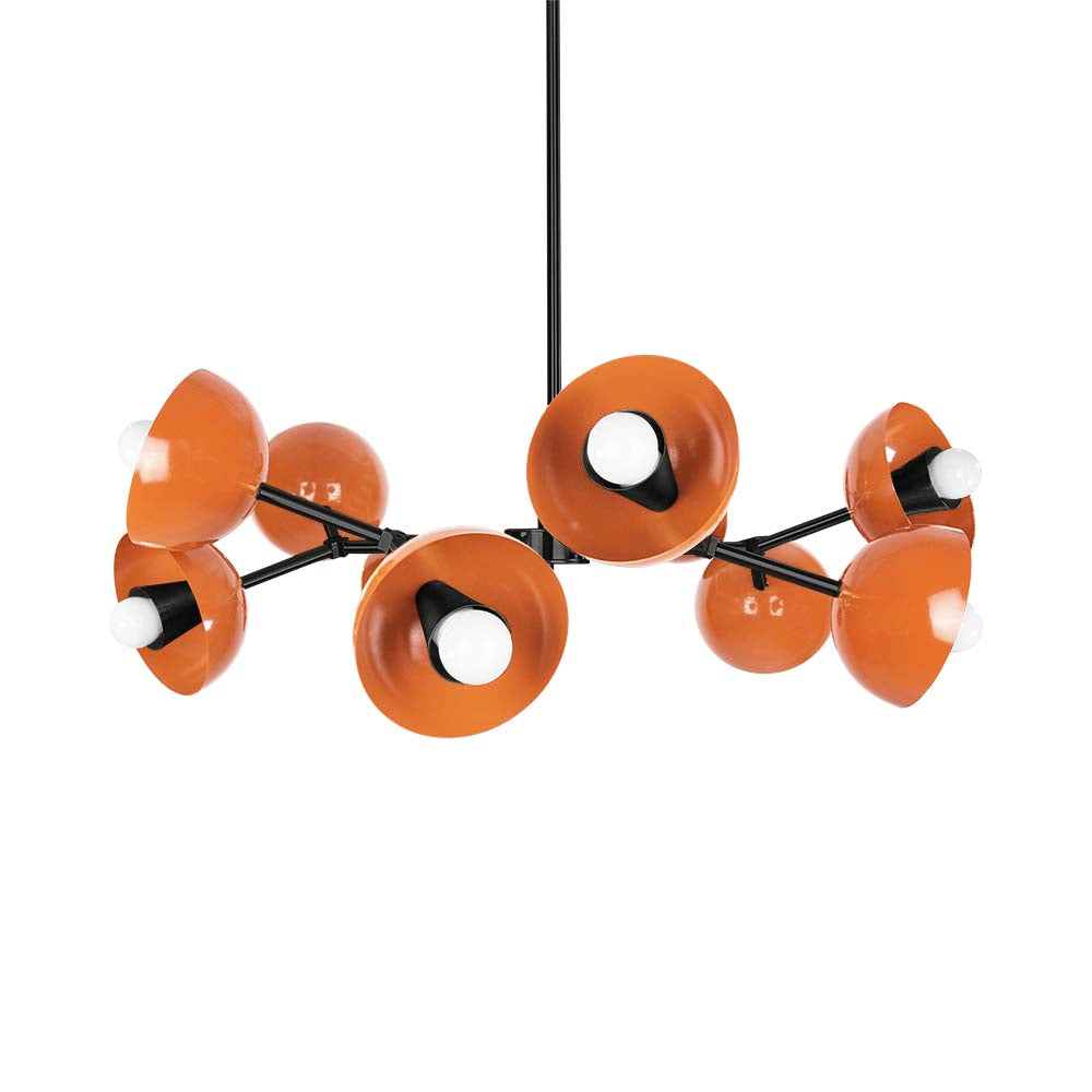 Black and orange color Alegria chandelier 30" Dutton Brown lighting