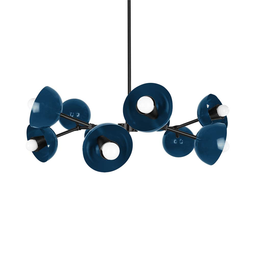 Black and slate blue color Alegria chandelier 30" Dutton Brown lighting