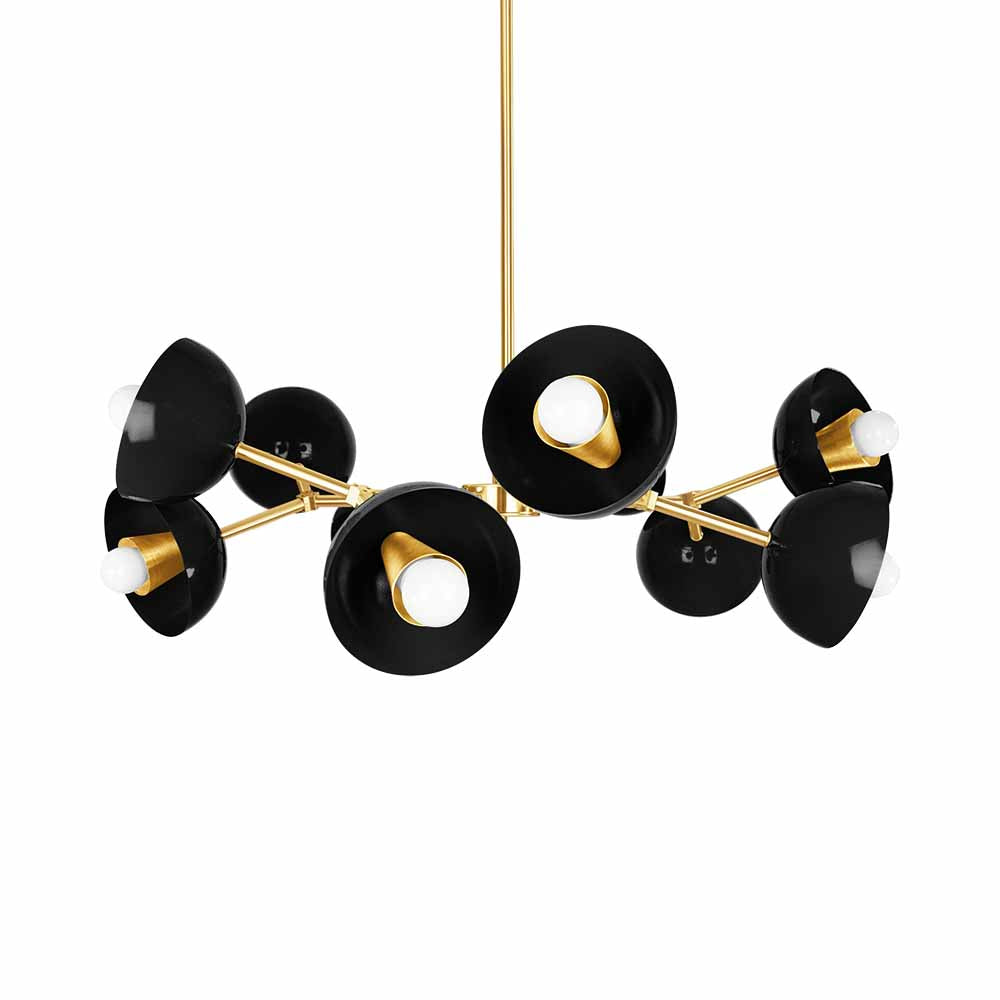 Brass and black color Alegria chandelier 30" Dutton Brown lighting