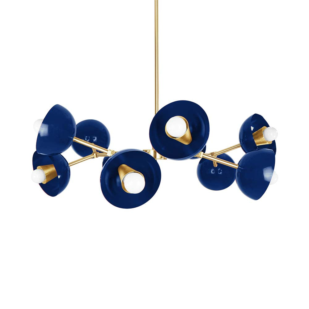 Brass and cobalt color Alegria chandelier 30" Dutton Brown lighting