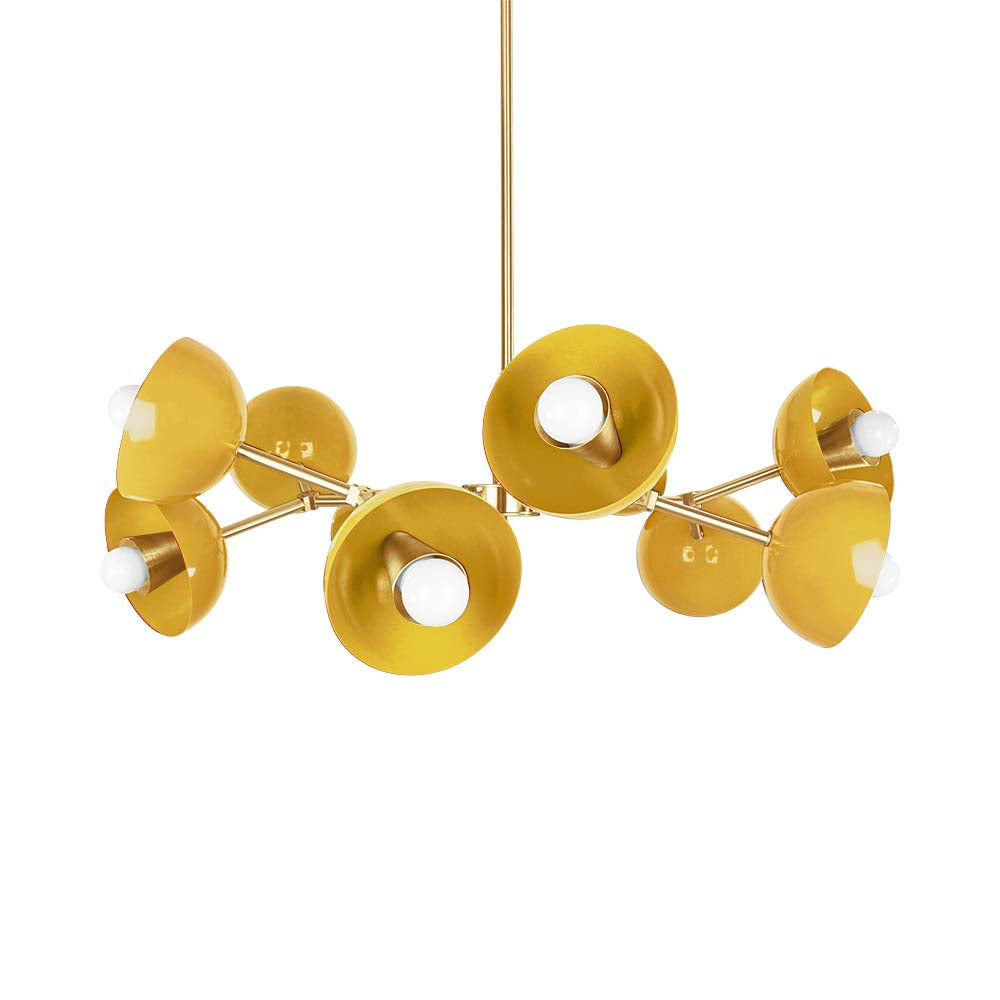 Brass and ochre color Alegria chandelier 30" Dutton Brown lighting