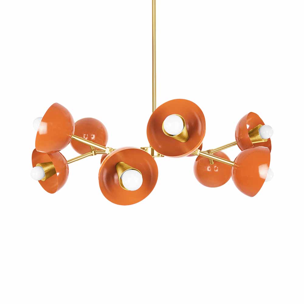Brass and orange color Alegria chandelier 30" Dutton Brown lighting