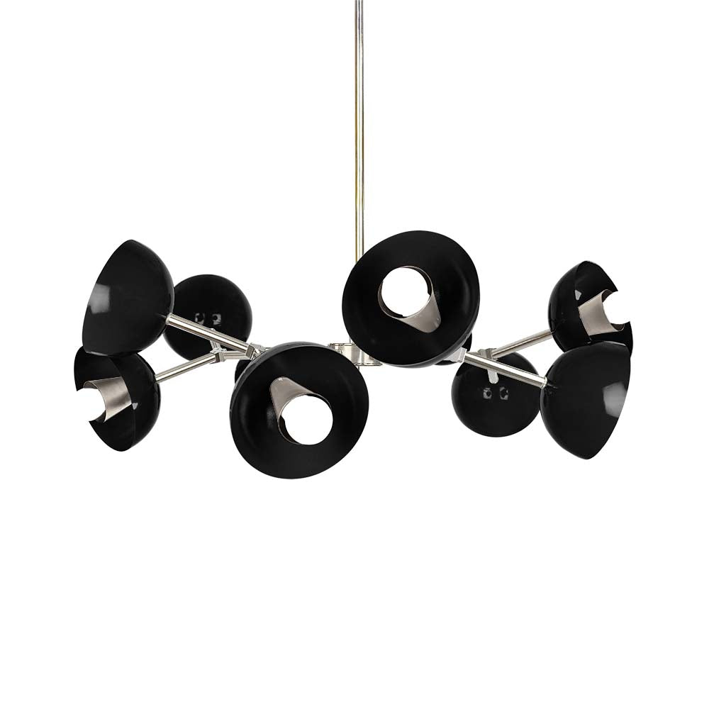 Nickel and black color Alegria chandelier 30" Dutton Brown lighting