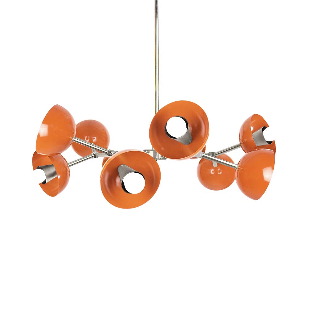 Nickel and orange color Alegria chandelier 30" Dutton Brown lighting
