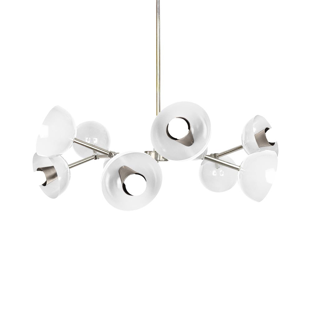 Nickel and white color Alegria chandelier 30" Dutton Brown lighting