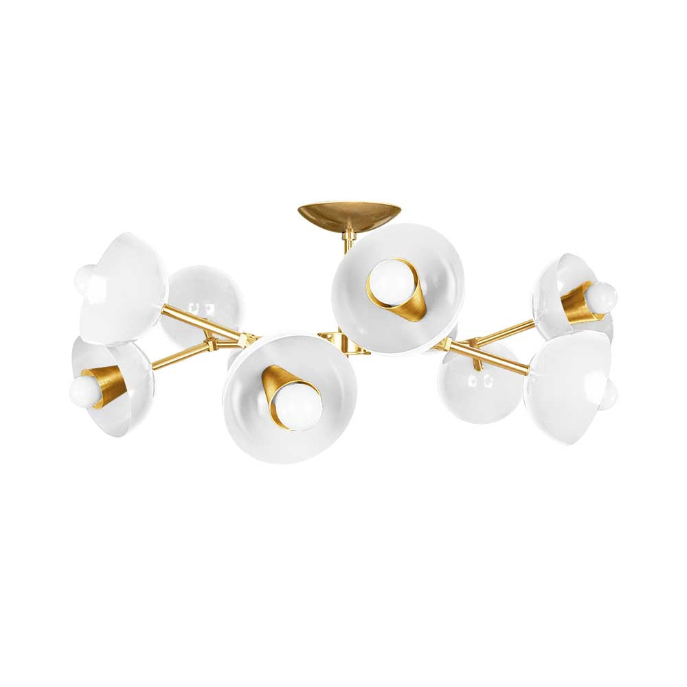 Brass and white color Alegria flush mount 30" Dutton Brown lighting