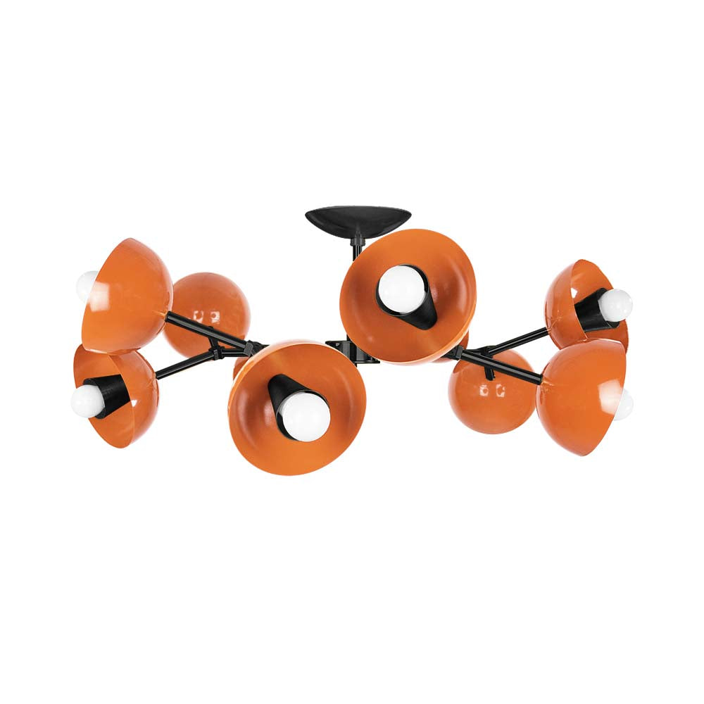 Black and orange color Alegria flush mount 30" Dutton Brown lighting