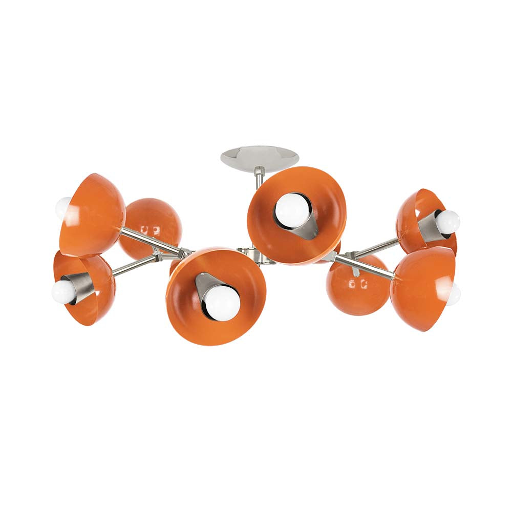 Nickel and orange color Alegria flush mount 30" Dutton Brown lighting