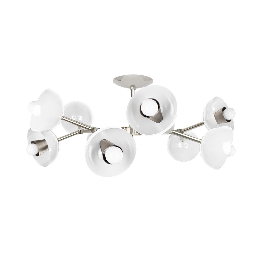 Nickel and white color Alegria flush mount 30" Dutton Brown lighting
