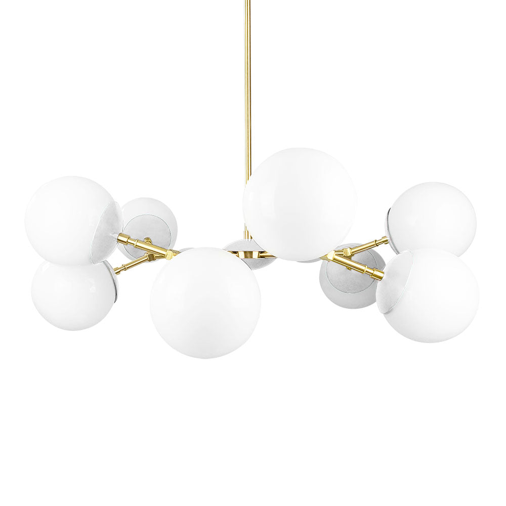 Brass and chalk color Crown chandelier 32" Dutton Brown lighting