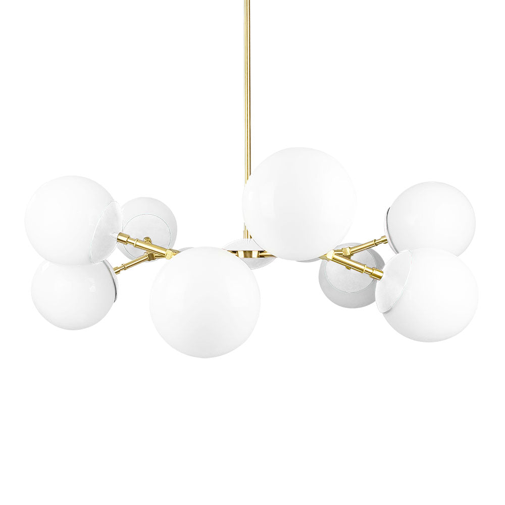 Brass and white color Crown chandelier 32" Dutton Brown lighting