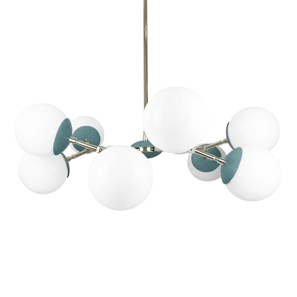 Nickel and python green color Crown chandelier 32" Dutton Brown lighting
