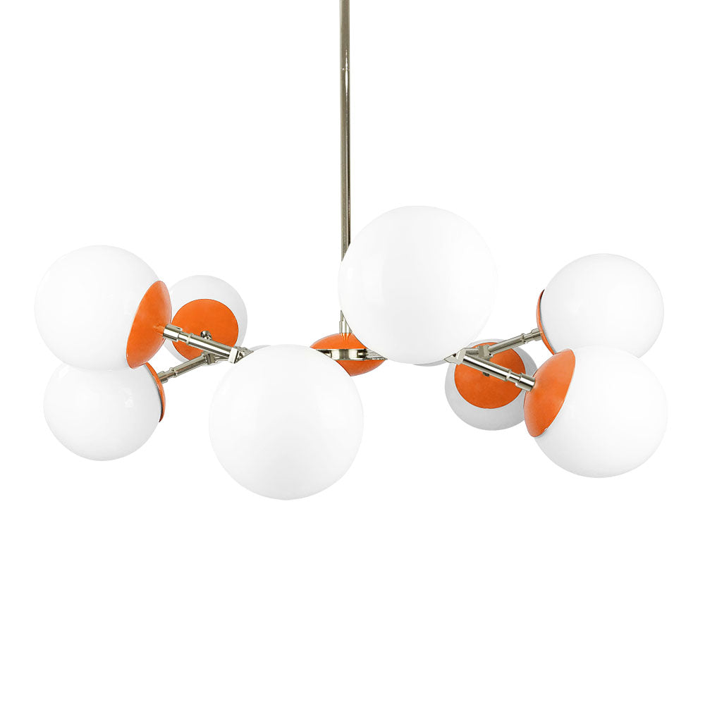 Nickel and orange color Crown chandelier 32" Dutton Brown lighting